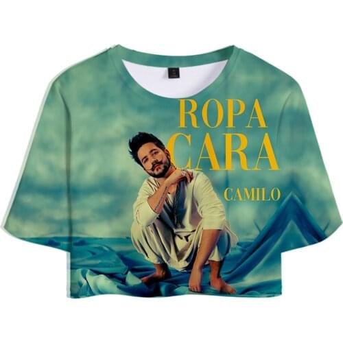 Camilo Echeverry 3D Short sleeve Women Net Red Summer Cute Style Cartoon Belly Button T-shirt Girl Super Fire Sexy Chest Tops