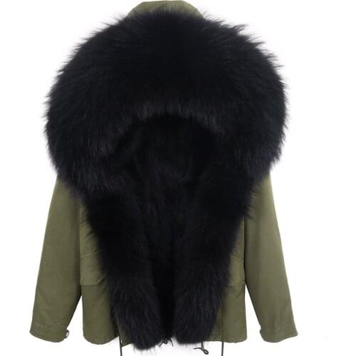 2021 natural fur lining parka coat real fur coat winter jacket women natural raccoon fur collar warm thick waterproof parkas
