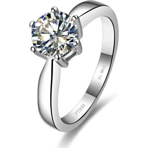 1 Carat 14K White Gold Top Brand Solitaire Undertaken G-H Color Moissanite Women Wedding Ring Pleasing Design Make Beauty Around