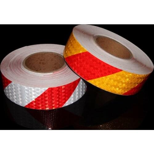 1Pcs 50m/roll Reflective Stickers Adhesive Tape Car Truck Bike Safety Stickers White Red Reflective Strip Traffic Safety Strip
