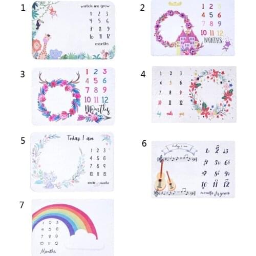 1Pc Baby Blanket Soft Flannel Photography Monthly Photo Newborn Children Cartoon Milestone Sleeping Bath Crawling