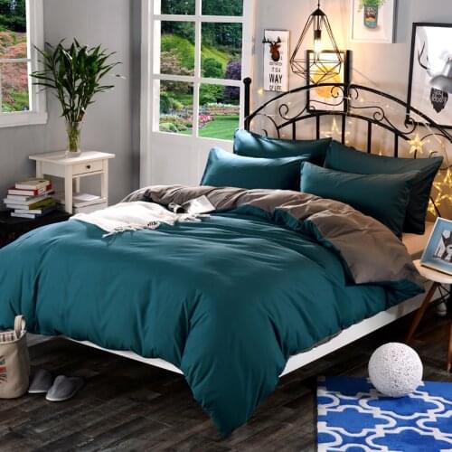 1pcs Cotton Blend Duvet Cover Solid Color Reactive Printing Comforter Cover Twin Full Queen King Size