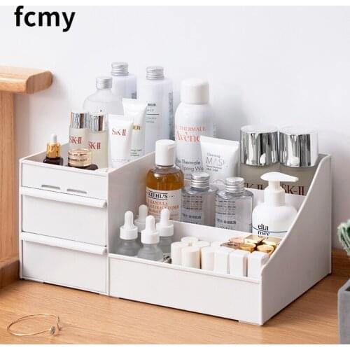 1pcLarge Capacity Cosmetic Storage Box Makeup Drawer Organizer Jewelry Nail Polish Makeup Container Desktop Sundries Storage Box