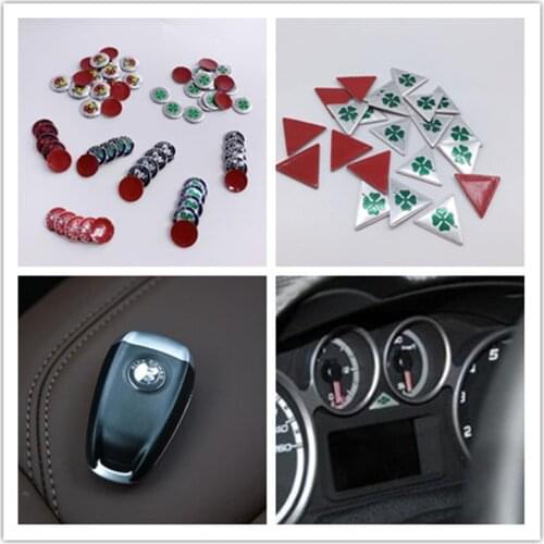 2-20pcs 11mm 14mm 15mm 20mm Gold Green Black ALFA ROMEO Car Logo Key Fob Emblem Badge Sticker for Mito Giulietta Spider GT Brera