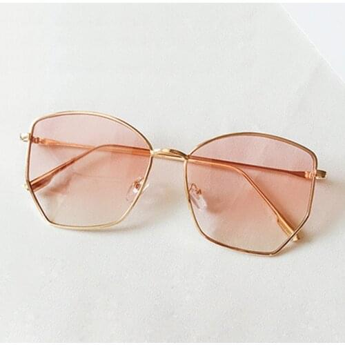2019 Retro Irregular Sunglasses Women Metal Transparent Sun Glasses UV400 Oversized Sunglases Eyewear