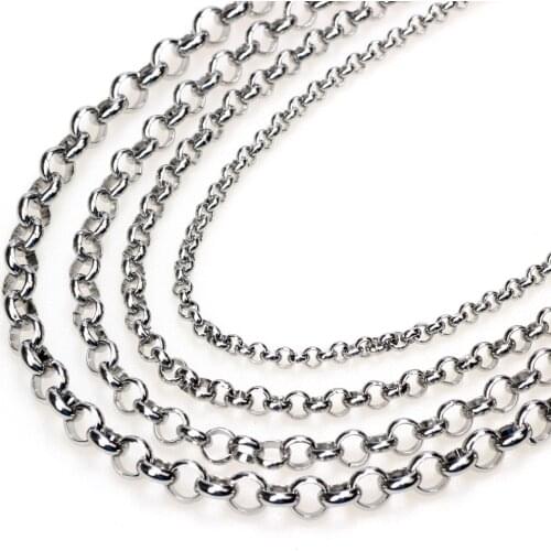 3/4/5/6MM Never Fade Stainless Steel "O" Style Necklace Chains For DIY Jewelry Findings Making Materials Handmade Supplies