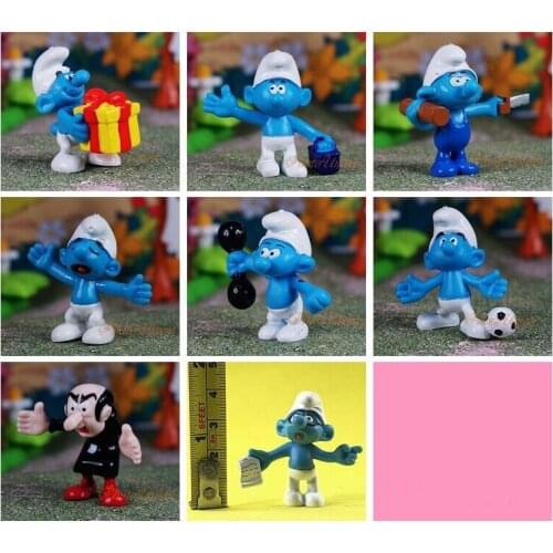 12pcs 3-7cm Disney kawaii blue spirit famous cartoon dolls Smurfing figure model toys Cake decora Cake decorationst toysion for