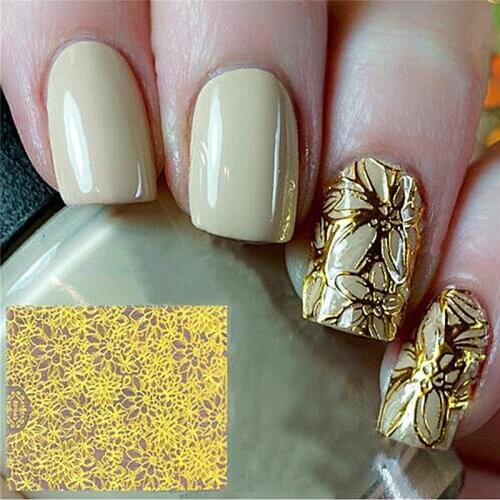 1 Sheet Embossed Flower 3D Nail Stickers Blooming 3D Nail Art Stickers Decal