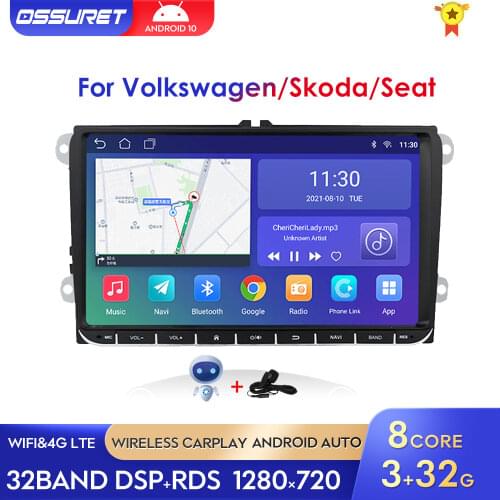 9 inch Android 10 HD Car GPS Navigation NODVD player fit for VW Volkswagen SKODA GOLF 5 Golf 6 POLO PASSAT B5 B6 JETTA TIGUAN