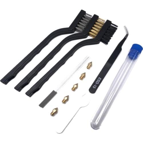 AU42 -3D Printer Accessories Cleaning Brush Dust Rust Cleaning Copper with MK8 0.4mm nozzle for CR-10 Ender-3 Nozzle Hot Bed to