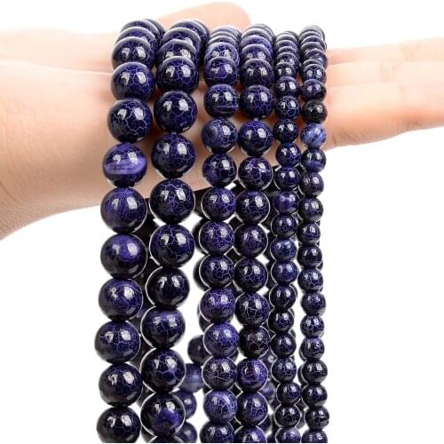 Natural Stone Beads Smooth Purple Oxidized Agates Round Loose Spacer Beads for Jewelry Making Bracelets Necklace DIY 6/8/10MM