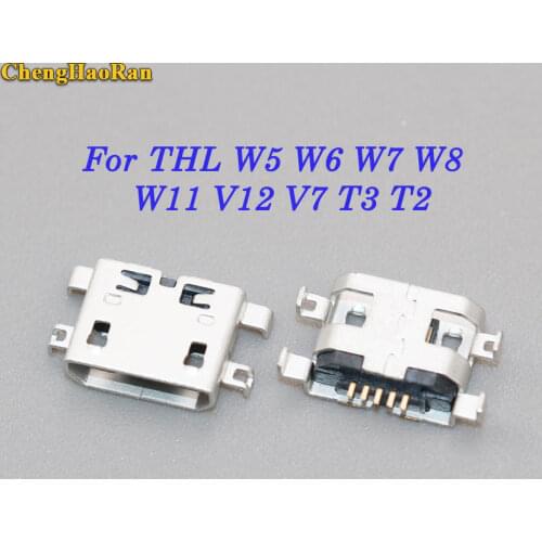 ChengHaoRan 1 pcs for THL W5 W6 W7 W8 W11 V12 V7 T3 T2 micro usb jack connector charging port dock repair parts