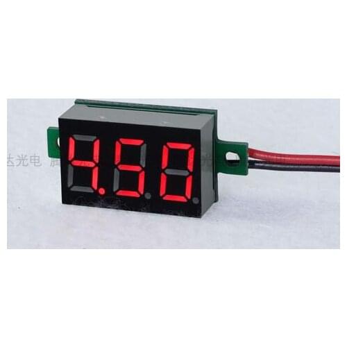 10pc 0.36inch LCD Digital Voltmeter Red LED Amp Digital Gauge Voltage Meter DC4.5-30V Voltage Indicator two wires 33*15*10mm