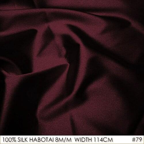CISULI 100% SILK HABOTAI 114cm width 8momme Pure Silk Jarn Fabrics Batik Painting DIY Patchwork Fabric Deep Purplish Red NO 79