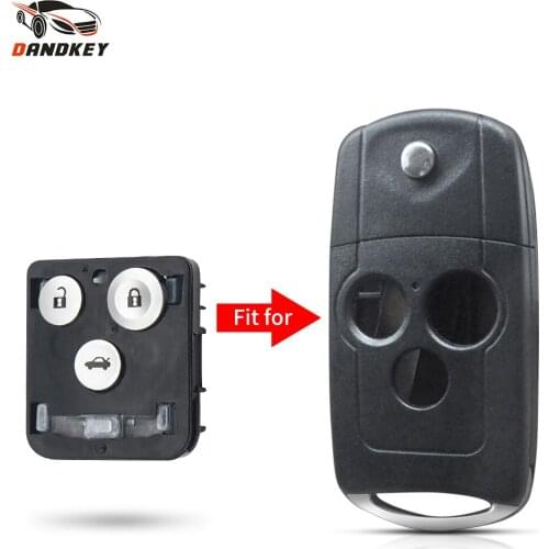Dandkey 2/3 Buttons Pad For Honda Civic Dio Fit Crv Hrv Accord Odyssey Jazz Modified Replacement Car Key Case Fob Accessories