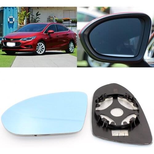 For Chevrolet Cruze Car Side View Door Wide-angle Rearview Mirror Blue Glass With Base Heated 2pcs