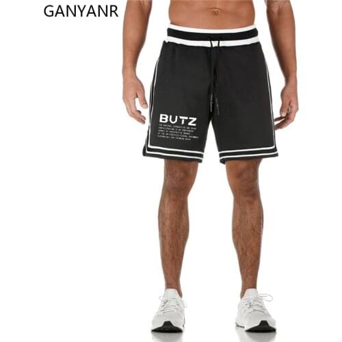 GANYANR Running Shorts Men Gym Wear Sport Crossfit Fitness Training Basketball Jogging Soccer Workout Boxer Sweat Tennis Black