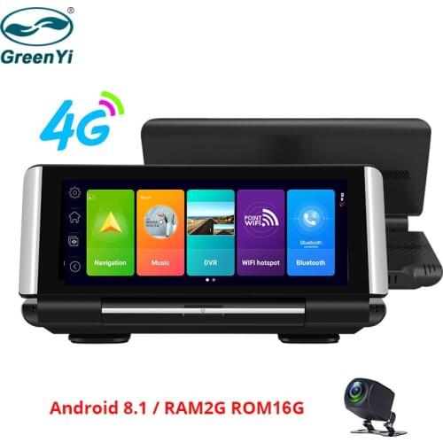 GreenYi 7 Inch 4G GPS Android Dash Car DVR Navigation ADAS FHD 1080P Rearview Backup Camera Dual Lens Folding Dashboard Monitor
