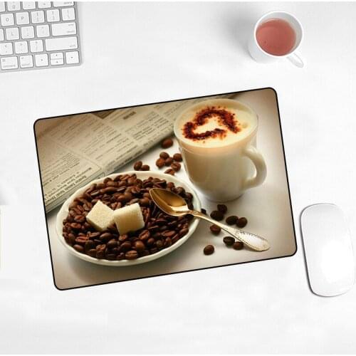 Coffee Hot Sell Gaming Mouse Pad Kawaii Anti-slip Art Lovely Natural Rubber Cartoon Office Decoration Carpet Desk Mat Skipoem