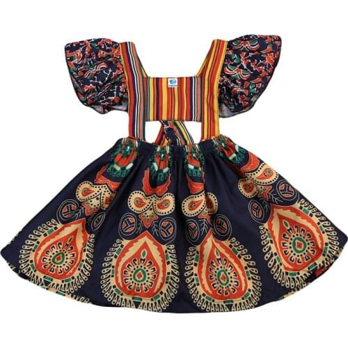 Lioraitiin 1-6Years Newborn Baby Girls Toddler Kids Clothes Sleeveless Flower Cotton Print Dress Party Dresses