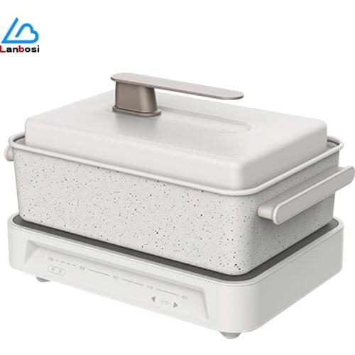 Multifunctional Cooking Pot Barbecue Electric Hot Pot Electric Grill Barbecue Stove Non-Stick All-In-One Pot