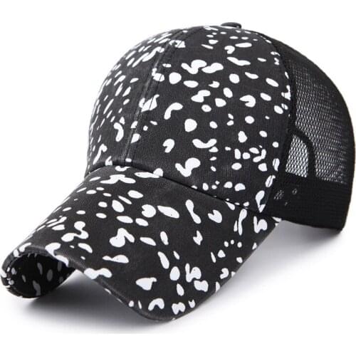 Fashion Mesh Baseball Cap Korean Style Dots Printed Caps Women Snapback Cap Leisure Sport Hat Summer Bone Adjustable Caps