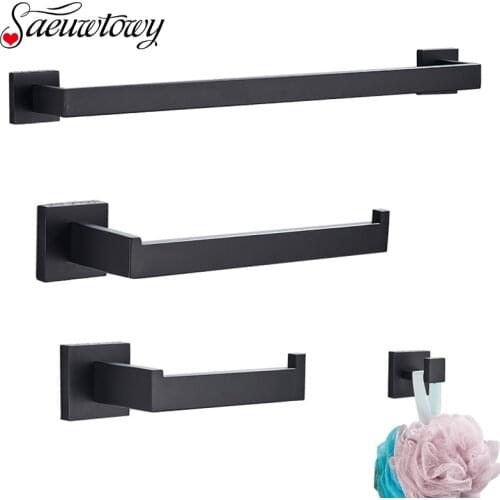 Fashion Bath Bathroom Towel Rack Toilet Paper Holder Bathroom Hook Bathroom Accessories Paper Holder Toothbrush Four piece