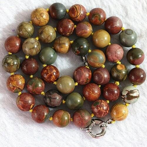 Natural picasso stone 4mm 6mm 8mm 10mm 12mm 14mm new round beads diy jewelry necklace making 18"B728