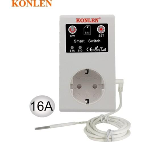 16A GSM Socket Outlet Remote Control Power Switch Temperature Sensor Smart Home Relay Controller SMS App Garage Door Gate Opener