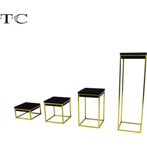 High Quality Stainless Steel Stand Jewelry Display Rack with Velvet Holder Top Ring Organizer Bracelet Holder Window Display