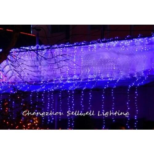 Christmas lighting wedding celebration decoration yard decoration 4*4m blue LED star lamp curtain H198