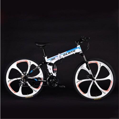 Folding Mountain Bike 26 Inches 21 Speeds 24 Speeds 27 Speeds Six Knife Wheel Double Disc Brake Adult Cross Country