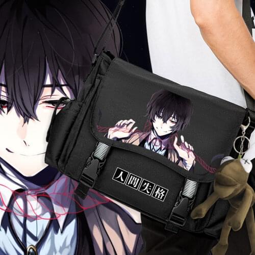 Anime Bungo Stray Dogs Black Oxford Crossbody Messenger Student School Shoulder Bags Teenager Travel Fashion Casual Outdoor Gift
