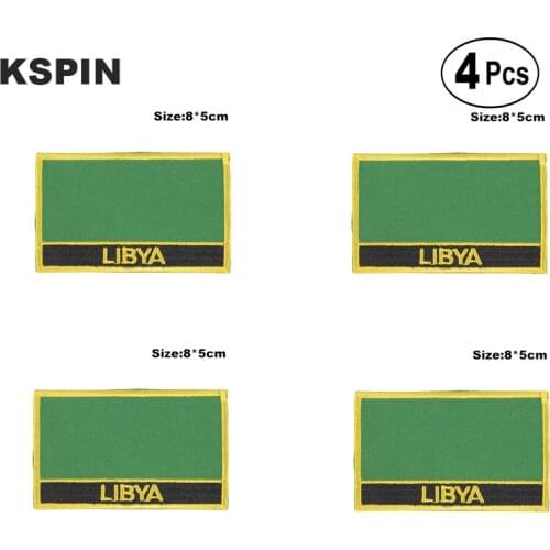 Libya Rectangular Shape Flag Iron on Saw on Patches Embroidered Flag Patches National Flag Patches for Clothing
