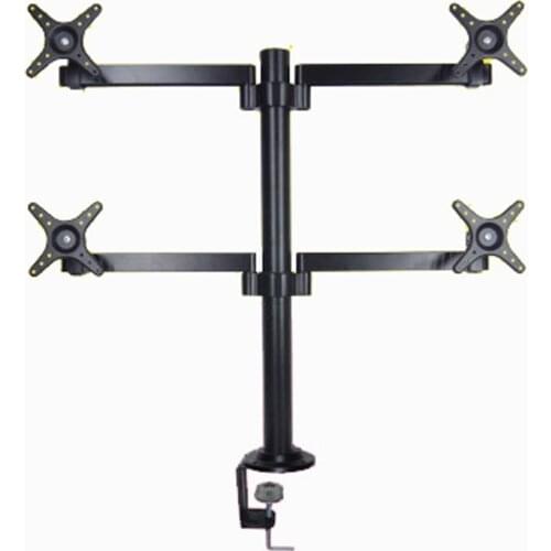 360 rotate clamp base 10"-27" 8kg aluminum 100x100 four lcd desk mount monitor arm desktop stand adjustable screen bracket