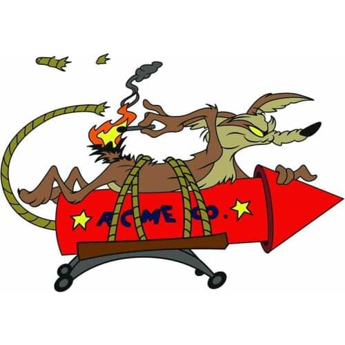 Wile Coyote Acme Rocket Car Sticker Cross Country Diesel Car Motorcycle Car Accessories Decoration Refrigerator Car Fun DecalPVC