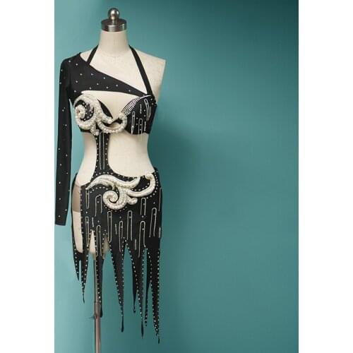 Belly Dance Inspired Clothing Female 2019 New Costume Suit High-End Custom Sexy Hip Scarf Skirt Summer Performance Costume