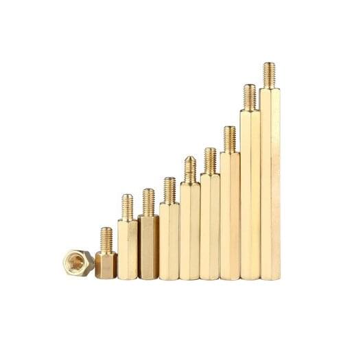 10pcs M3 hexagon copper column screws machine box single-pass screw isolation post nut pillar bolt 9mm thread length