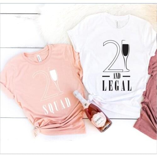 21 and Legal Squad Women Bachelorette Party T Shirt Cotton Shirt Funny Graphic Aesthetic O Neck Clothing Short Sleeve Top Tees