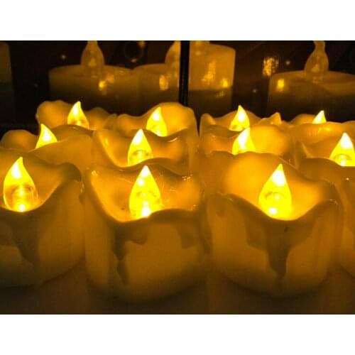 36pcs Flameless LED Tea Light Candle w/Timer dipped Wax Dripped Battery powered flicker lamp Wedding Xmas Home Party decor-AMBER