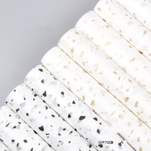 50pcs 50x70cm Flower Wrapping Papers Gold Silver Print Tissue Paper Gift Wrapping Papers Bouquet Floral Gift Packaging Material
