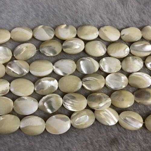 Natural White Sea Shell Beads,12x16mm Oval Shell Beads Loose Beads For Jewelry Making,1of 15.5" string