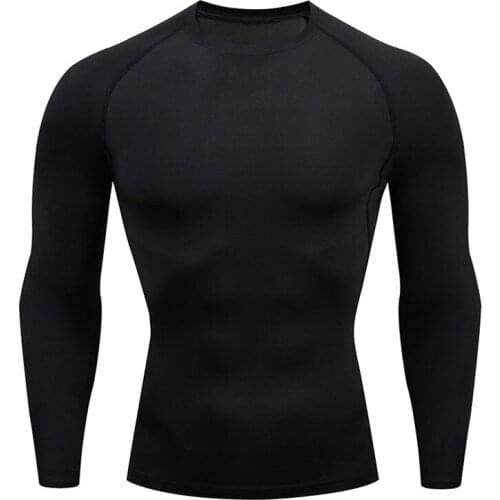 Mens Sweat Jogging T-shirt Tights Fitness Top Base Layer Long Sleeve Compression MMA Tactics Tops & Tees Rashgard Male Clothing