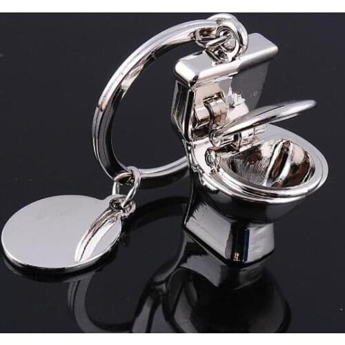 Innovative Gift Mini Toilet Shape Keychain Car Key Rings Creative Toilet Shape Purse Bag Charm Key Chain Wholesale 20pcs/lot