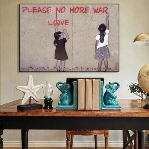 Love and War Graffiti Street Canvas Painting Kids Girl Posters and Prints Wall Art Pictures for Living Room Home Decor Cuadros