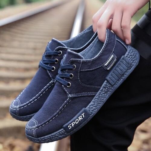 Classic Autumn New Mens Casual Shoes Denim Board Shoes Lace-up Mens Shoes Mens Vulcanize Shoes Zapatos Deportivos Mens Shoes