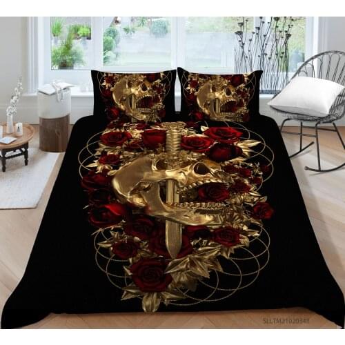 Hot Style Soft Bedding Set 3d Digital Skull Printing 2/3pcs Duvet Cover Set Single Twin Double Full Queen King Bedclothes