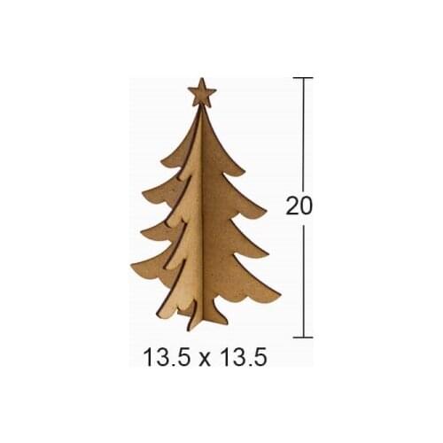 F817 Small Pine Tree, Mdf Figurative Wood Object