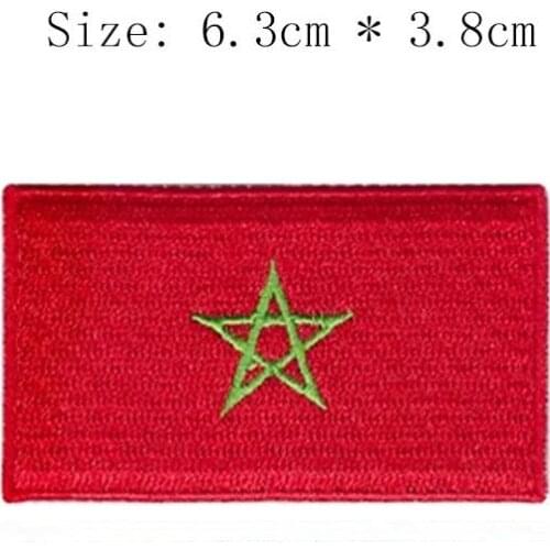 Morocco embroidery flag Wholesale price Rabat city iron sew on 100% stitches german left chest badges for clothes badge military