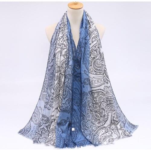 Fashion muslim cotton scarf printed cashew scarves hijab women popular headscarf long shawl 2020 new design 20pcs/lot